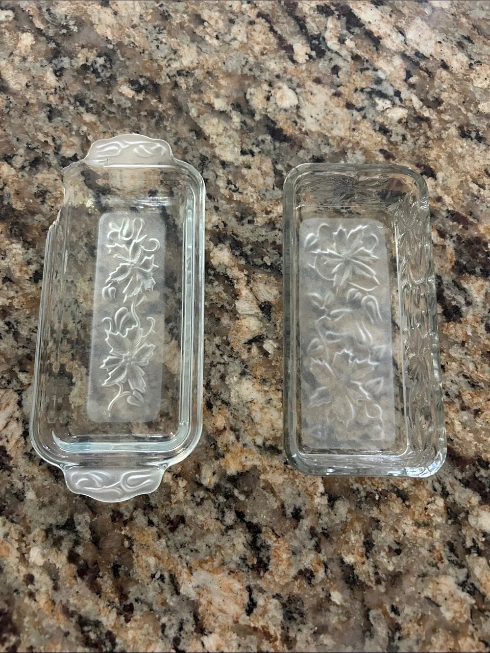 Fancy Floral-Pressed Glass Butter Dish Set - Clear